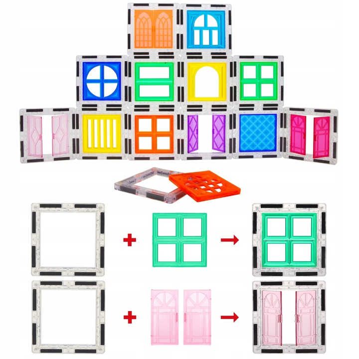 Klocki magnetyczne konstrukcyjne edukacyjne Picasso Tiles dla dzieci 30 el