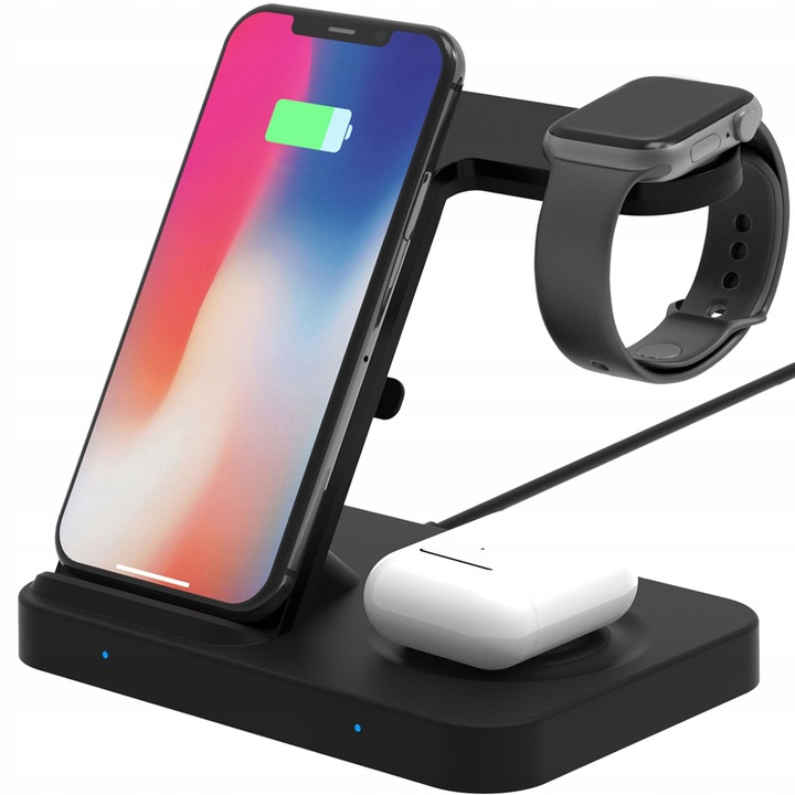Ładowarka indukcyjna magnetyczna do IPHONE 12 13 14 15 APPLE WATCH 3w1 15W