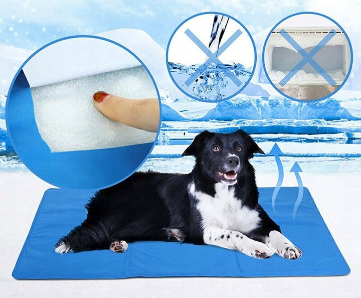MATA CHŁODZĄCA DLA PSA DUŻA XXL 110x70cm żelowa legowisko PREMIUM GRUBA 4kg