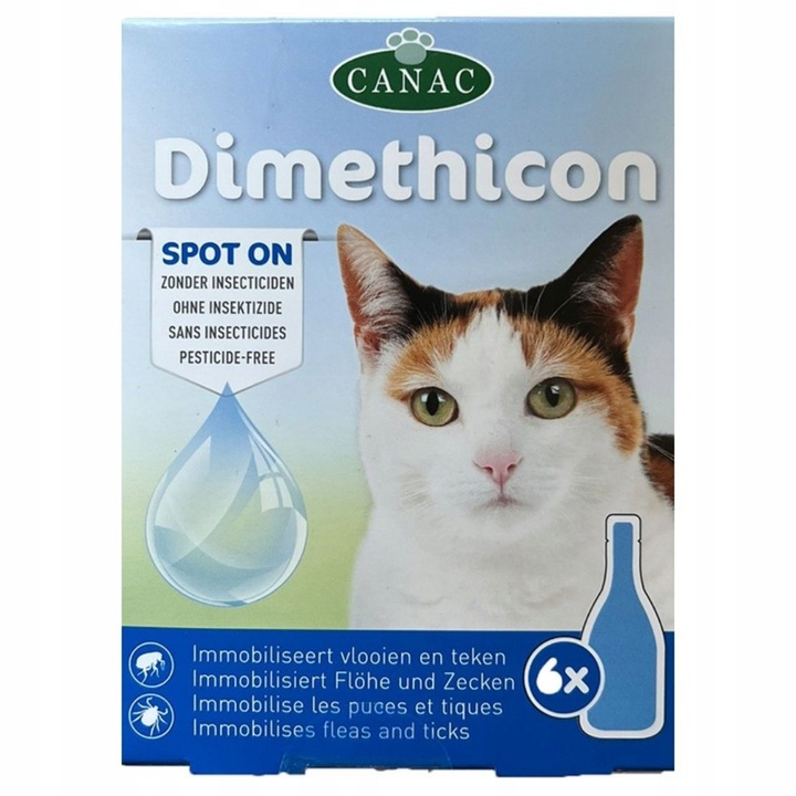 CANAC Dimethicon – Krople ochronne przeciw pchłom i kleszczom dla kotów
