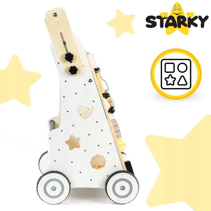 PREZENT NA ROCZEK JEŹDZIK PCHACZ DREWNIANY CHODZIK TABLICA MANIPULACYJNA