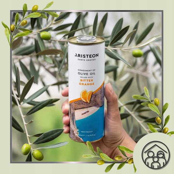 Oliwa z oliwek EXTRA VIRGIN z pomarańczą GRECKA 0,5L TŁOCZONA NA ZIMNO