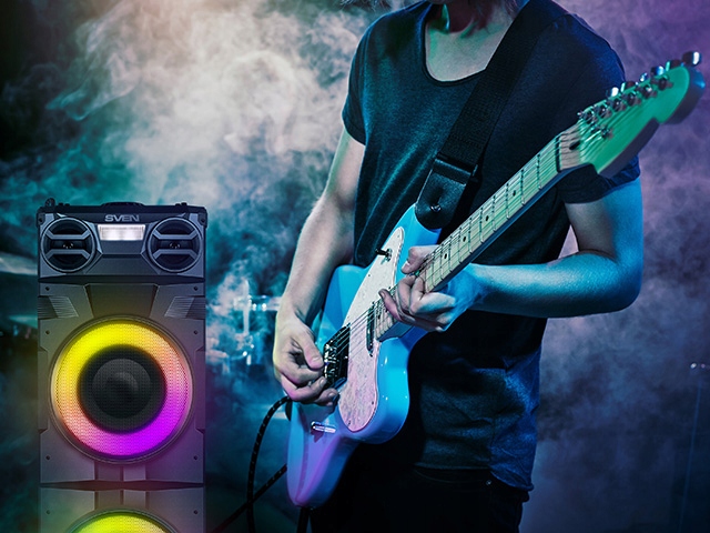 SVEN PS-1900 GŁOŚNIK PRZENOŚNY PARTYBOX 1000W BLUETOOTH KARAOKE STROBOSKOP