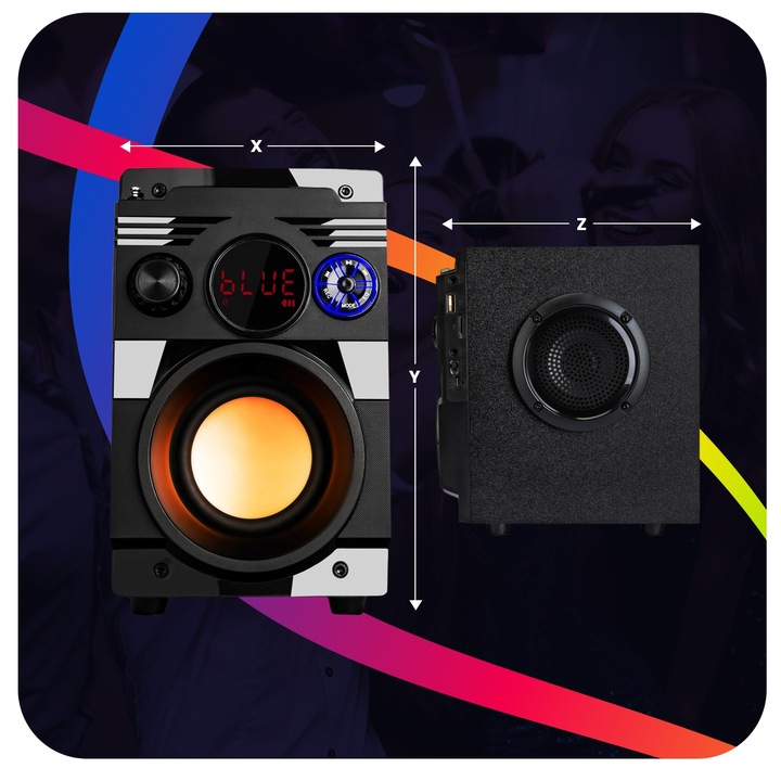 GŁOŚNIK PRZENOŚNY RADIO BUDOWLANE TUBA WIEŻA BLUETOOTH CHARGE 1300W