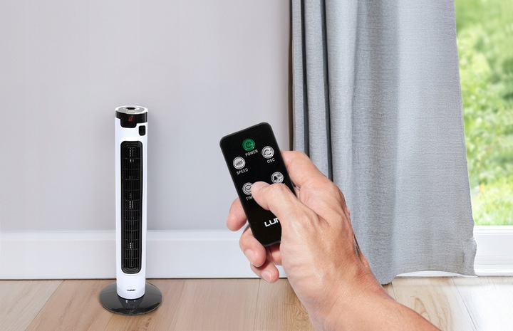 WENTYLATOR KOLUMNOWY LUND 81CM 50W WIATRAK PODŁOGOWY STOJĄCY LED +PILOT