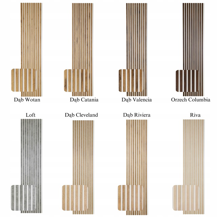 Lamele na BIAŁEJ PŁYCIE Ścienne 275x46 Listwy na Ścianę DĄB PREMIUM Kolory