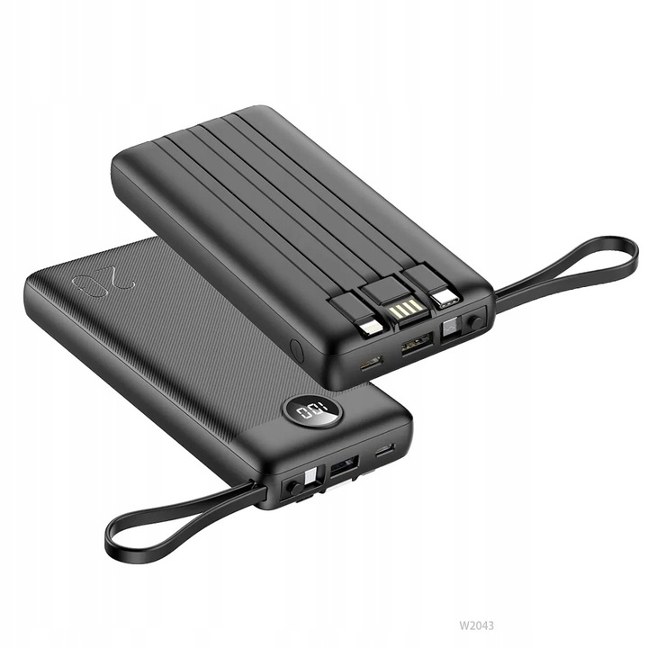 POWERBANK VEGER C20 BATERIA 20000mAh USB-C micro Lightning +wbudowany kabel