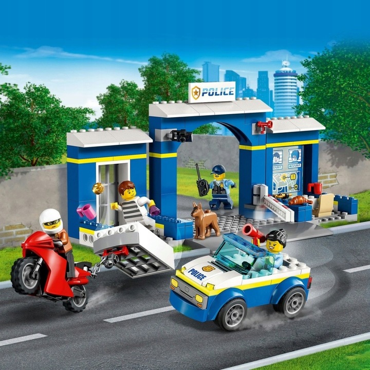 LEGO City Policja Posterunek Radiowóz Motor + Remiza Strażacka Łatwe Klocki