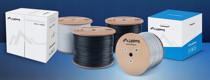 KABEL PRZEWÓD SIECIOWY LAN SKRĘTKA RJ45 UTP KAT.6 CAT.6 100M LANBERG