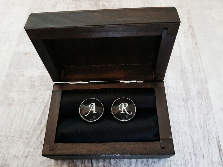 Spinki do Mankietów z Inicjałami Literami Inicjały do Ślubu Ślub Ślubne