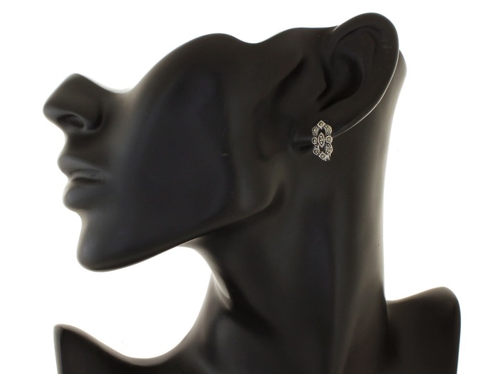 Srebrne kolczyki 925 oryginalne angielskie z markazytami pudełko z logiem s