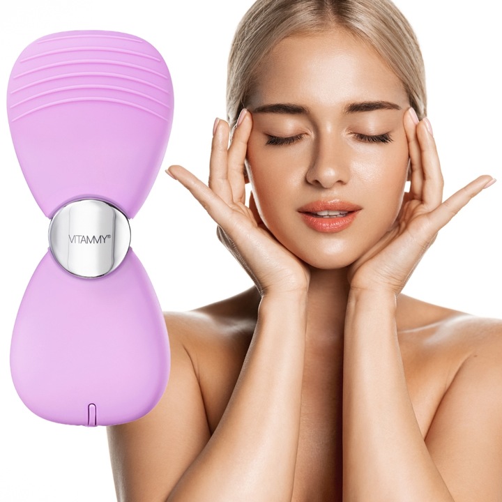 SONICZNA SZCZOTECZKA DO TWARZY PODGRZEWANA MASAŻER 2PROGRAMY VITAMMY SILIKO