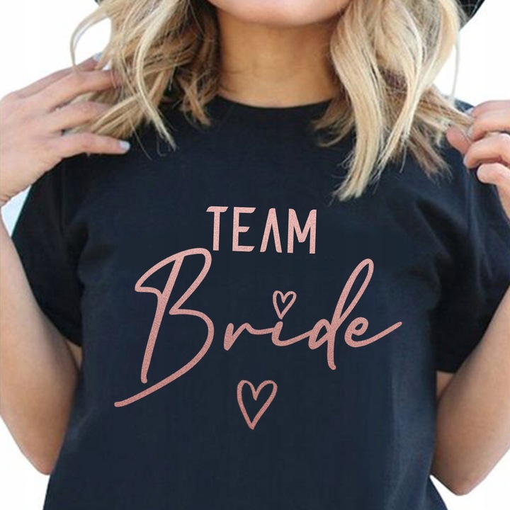 Czarna koszulka Team Bride Wieczór Panieński M