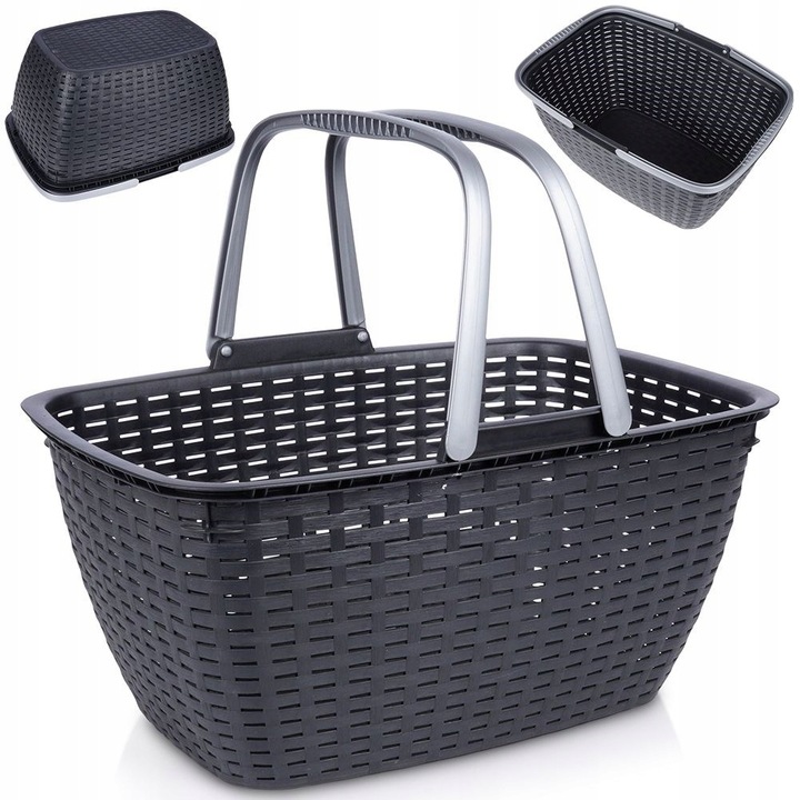 Koszyk NA ZAKUPY GRZYBY PIKNIK zakupowy piknikowy plastikowy pojemny mocny
