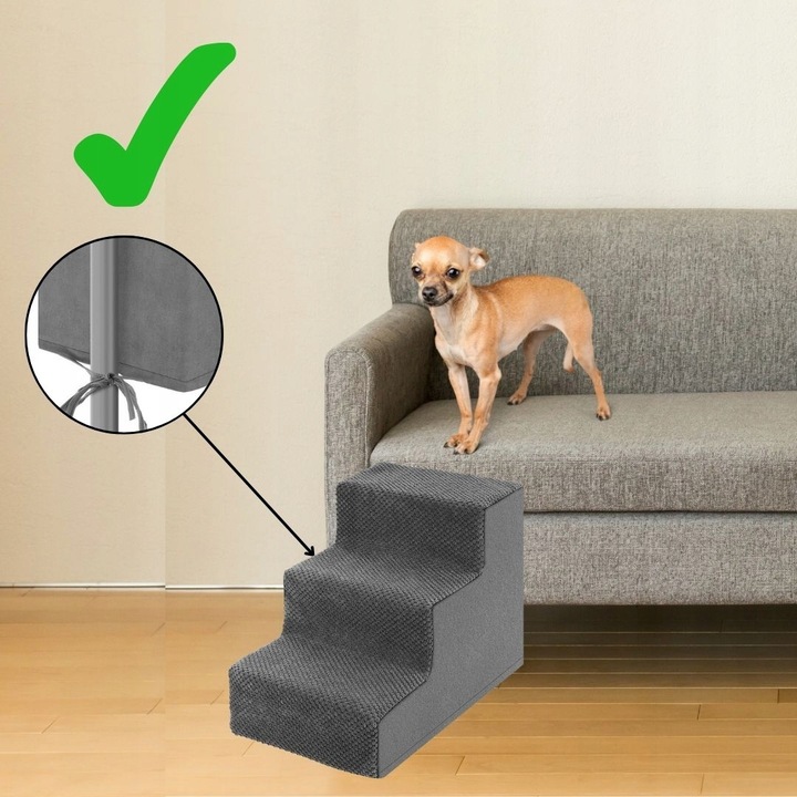 Schody Schodki Dla Psa Rampa Podest do Łóżka 3 Stopnie Bezpieczne Lovedog