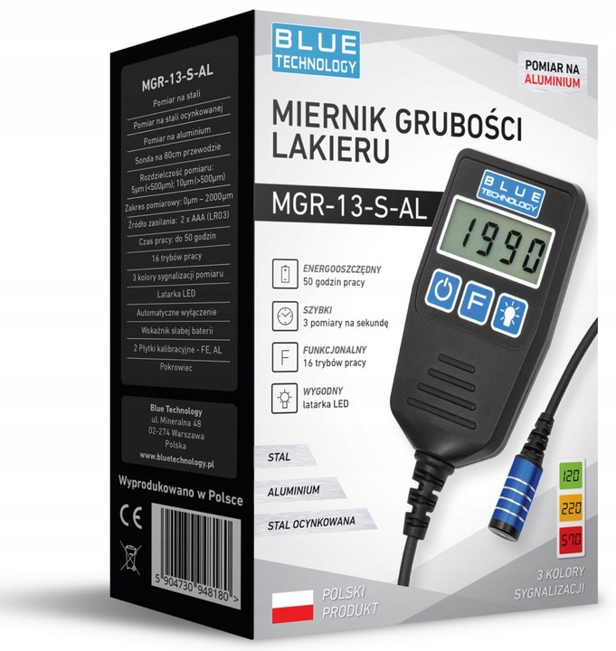 MIERNIK GRUBOŚCI LAKIERU czujnik tester MGR13-S-AL