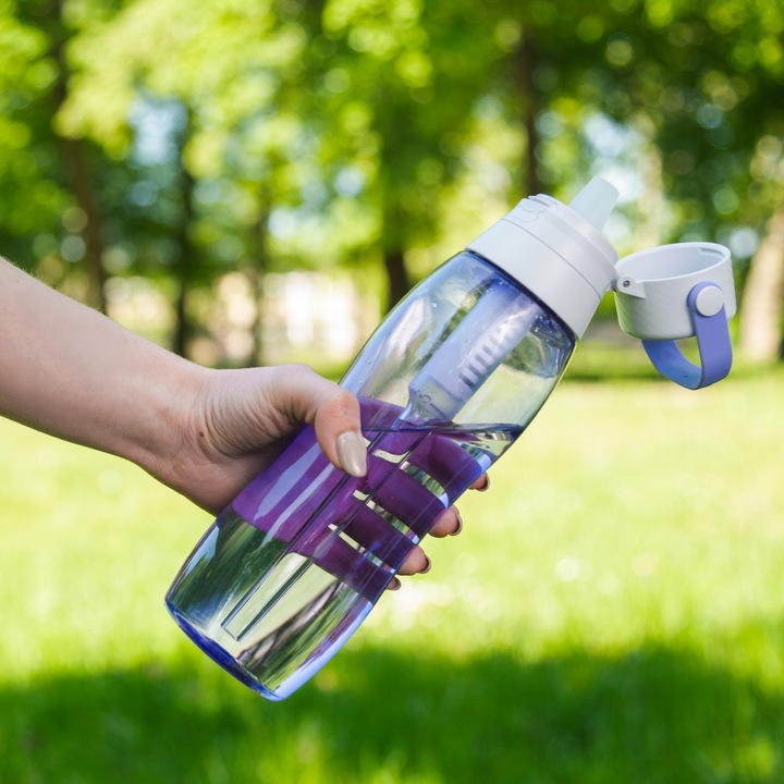 BUTELKA FILTRUJĄCA NA WODĘ AQUALOGIS BIDON Aqua&Go Tritan Fioletowa 750ml