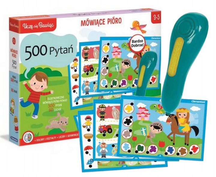 CLEMENTONI MÓWIĄCE PIÓRO 500 PYTAŃ DLA PRZEDSZKOLAKA 3-5 lat