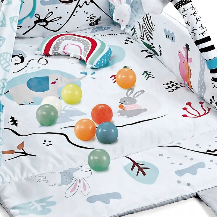 DUŻA MATA EDUKACYJNA SUPER MIĘKKA INTERAKTYWNA DLA NIEMOWLAKA 4W1 MOTYW LAS