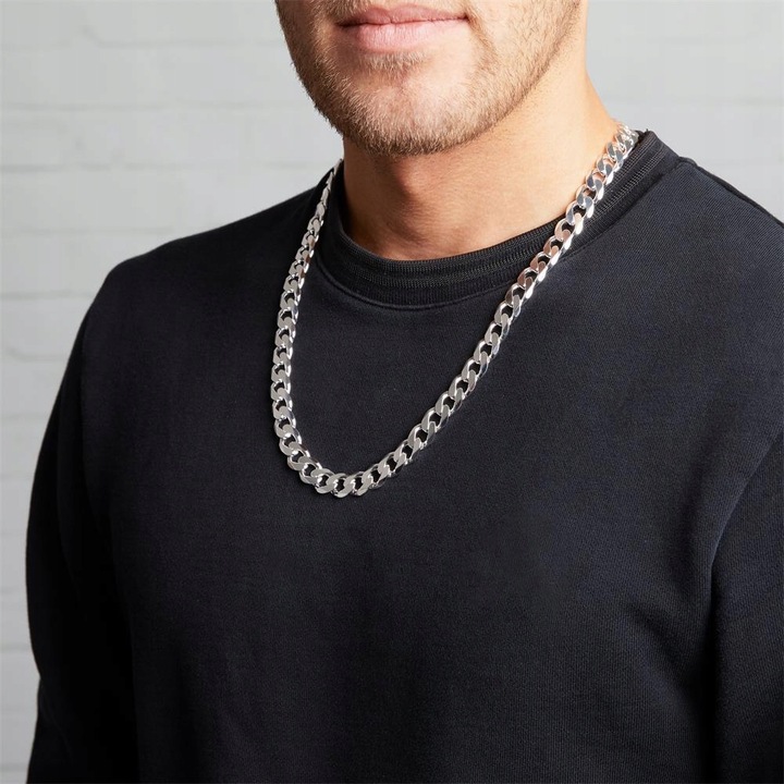 Łańcuszek SREBRO pr.925 Męski Srebrny 9mm GRUBY WŁOSKI Łańcuch Diamentowany