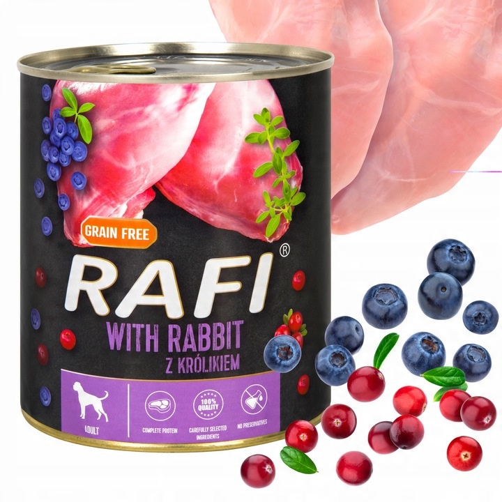 Karma mokra dla psa Dolina Noteci RAFI PREMIUM MIX smaków 24x800g