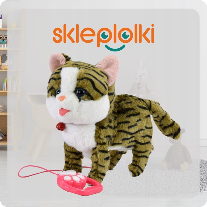 KOTEK INTERAKTYWNY NA SMYCZY MIAUCZY CHODZI GRA