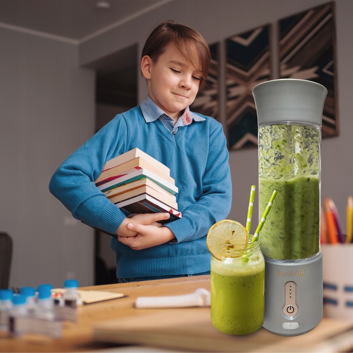 BLENDER KIELICHOWY DO SMOOTHIE I KOKTAJLI RECZNY beWell 500ml BEZPRZEWODOWY