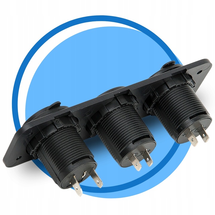 GNIAZDO ŁADOWANIA ZAPALNICZKI 12V WOLTOMIERZ 2 USB