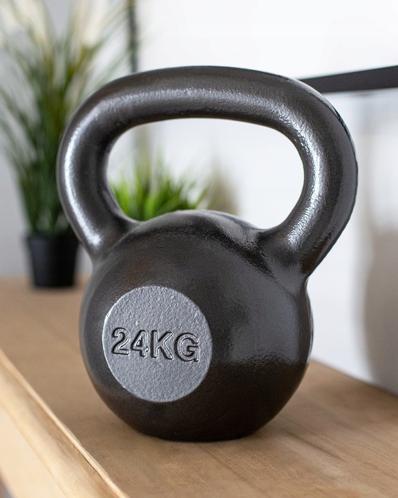 KETTLEBELL ODWAŻNIK DO ĆWICZEŃ KETTLE HANTLA HANTEL ŻELIWNY FITNESS 24KG