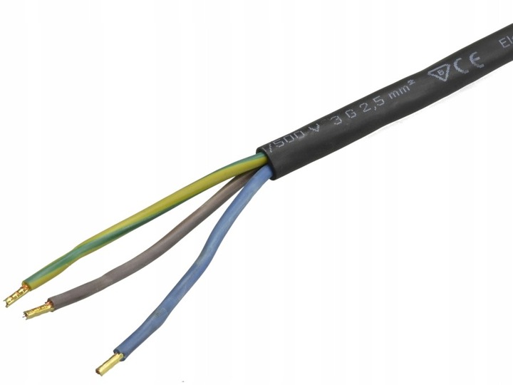 Przewód kabel z wtyczką OW Guma 3x2,5mm2 H05RR-F 3mb