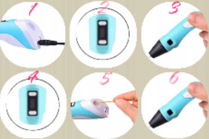 DŁUGOPIS 3D DRUKARKA 3D DLA DZIECI RÓŻOWY + WKŁAD 310m + MATA + SZABLONY