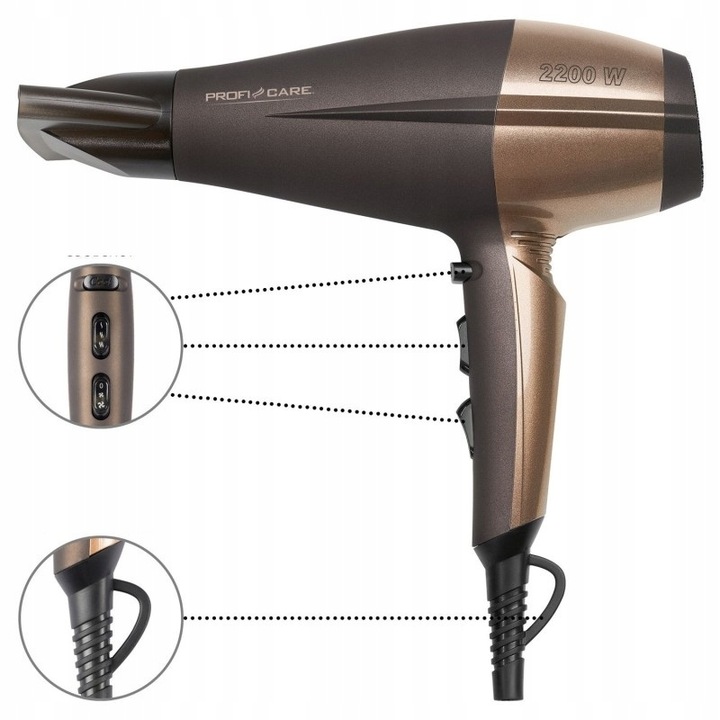 NIEMIECKA PROFESJONALNA SUSZARKA WŁOSÓW JONIZACJA ZIMNY NAWIEW IONIC 2200W