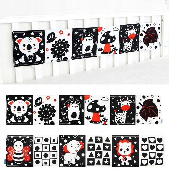 Książeczka sensoryczna o wysokim kontraście 0 do 12 miesięcy Zabawki dla