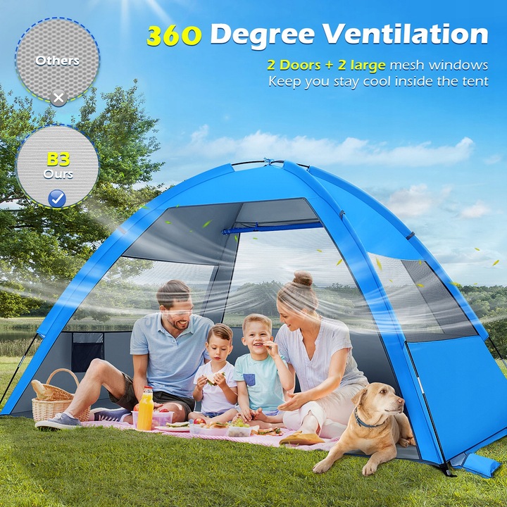 Składany Automatyczny Namiot Plażowy Turystyczny Z Filtrem UV