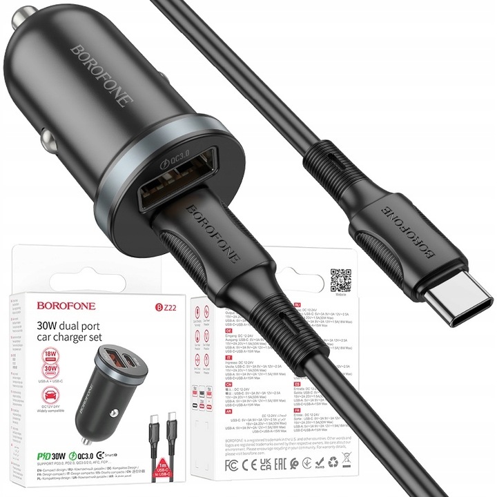 Szybka ładowarka Typ Typu C USB-C 30W QC3.0 do iPhone 15 Plus Pro Max iPad