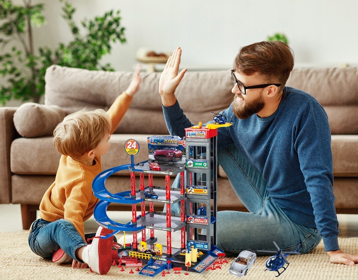 GARAŻ WIELOPOZIOMOWY PARKING SAMOCHODOWY AUTA HELIKOPTER Z WINDĄ DLA DZIECI