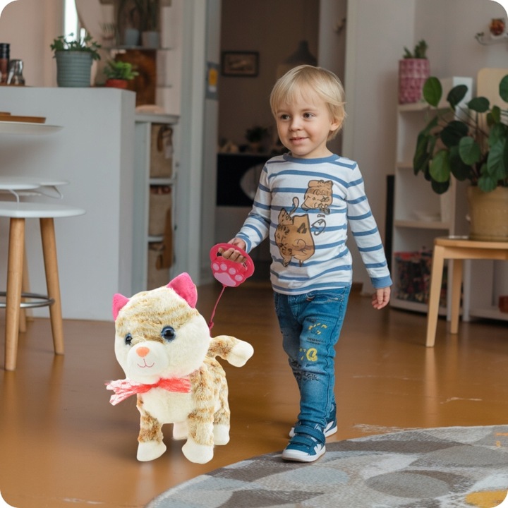 KOTEK INTERAKTYWNY NA SMYCZY MIAUCZY CHODZI GRA DLA DZIECKA NA PREZENT