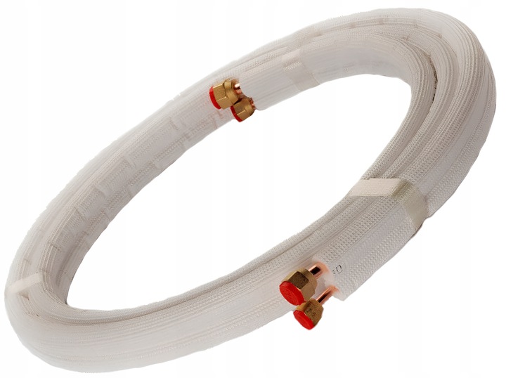 23 m Rura miedziana w otulinie z nakrętkami zestaw rur klimatyzacji 1/4 1/2