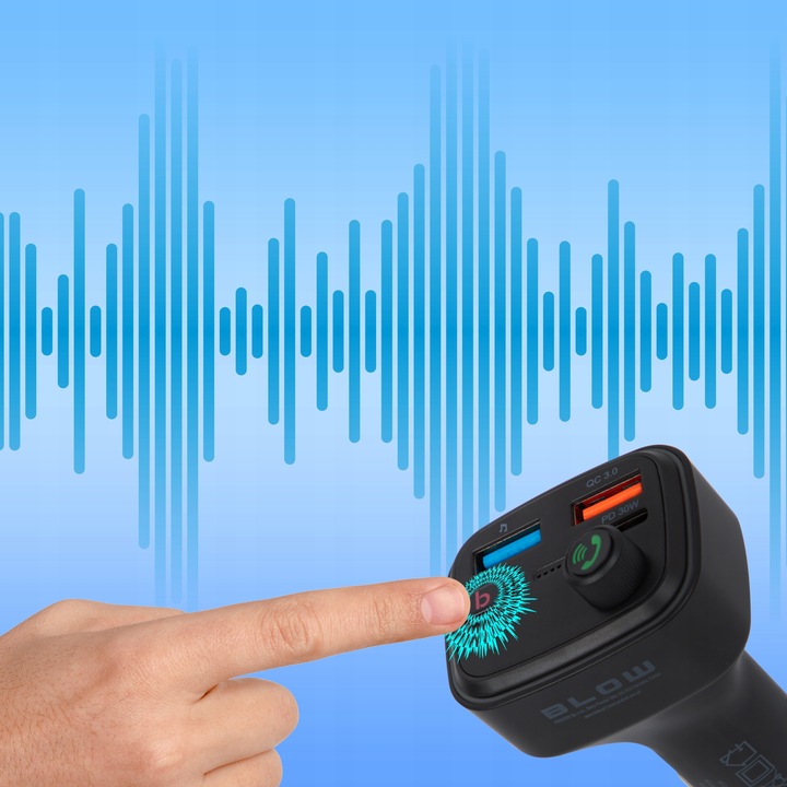 TRANSMITER FM BLUETOOTH 5.3 QC 3.0 PD30W MOCNY BASS ŁADOWARKA MIKROFON