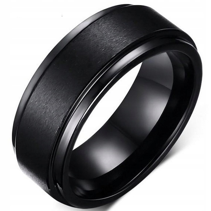 Czarna Obrączka z Wolframu Damsko Męska