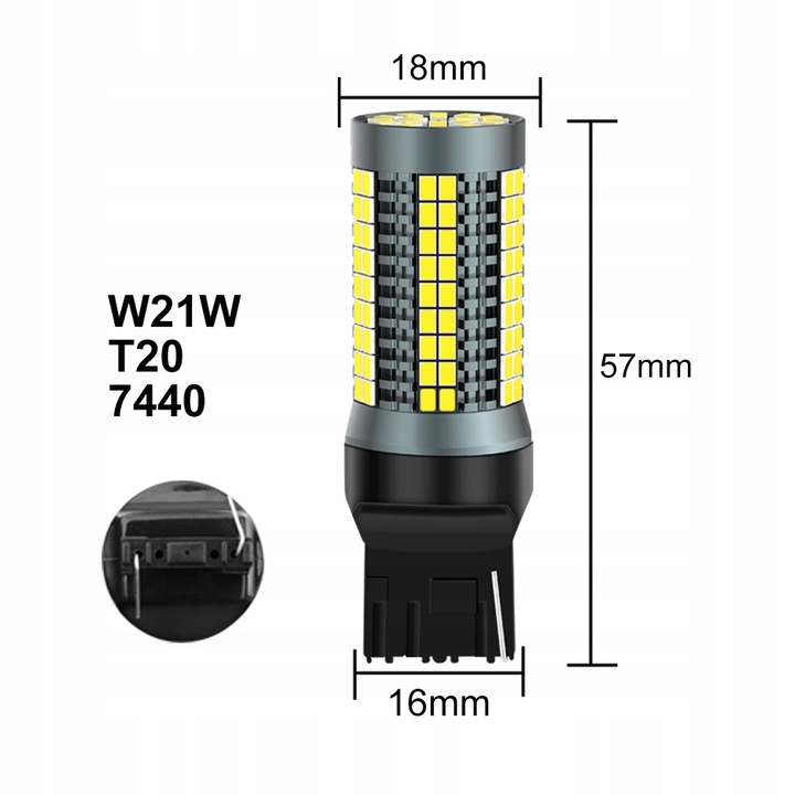 ŻARÓWKA W21W T20 LED XSTORM DRL WSTECZNEGO COFANIA