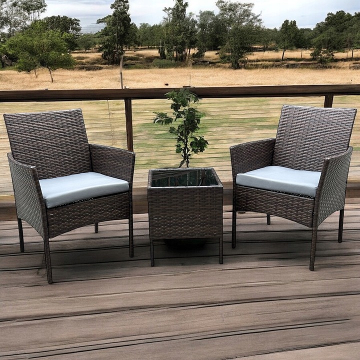 ZESTAW MEBLI OGRODOWYCH NM04 MTG MEBLE OGRODOWE TECHNORATTAN BRĄZ JASNY