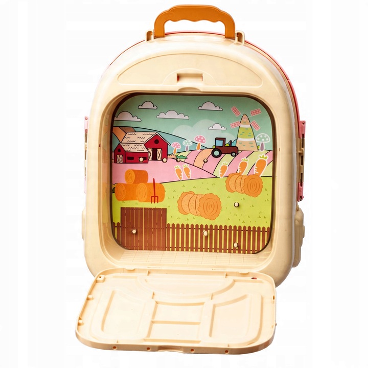 Królik w plecaku DOMKU różowy farma ogródek dla dzieci 3w1 dla 3 latki