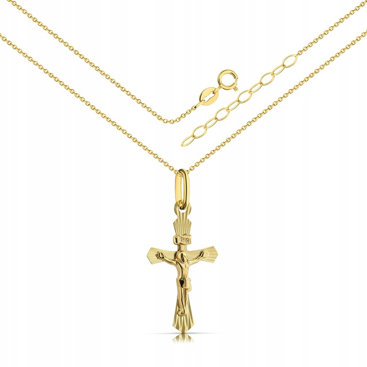 ZŁOTY NASZYJNIK 585 KRZYŻYK KOMUNIA ŚWIĘTA CHRZEST