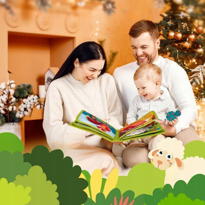 Książeczka Manipulacyjna Sensoryczna Montessori Tablica Zabawka Edukacyjna