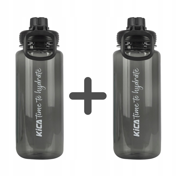 Zestaw Sportowch Butelek Na Wodę KiCA Eko Czarne