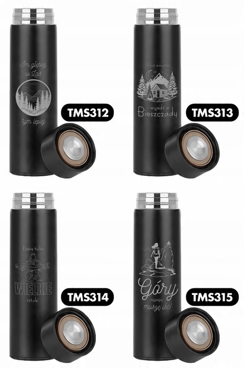 KUBEK TERMICZNY Czarny Na Prezent DIa Góromaniaka KRÓL GÓRSKICH SZLAKÓW Wz