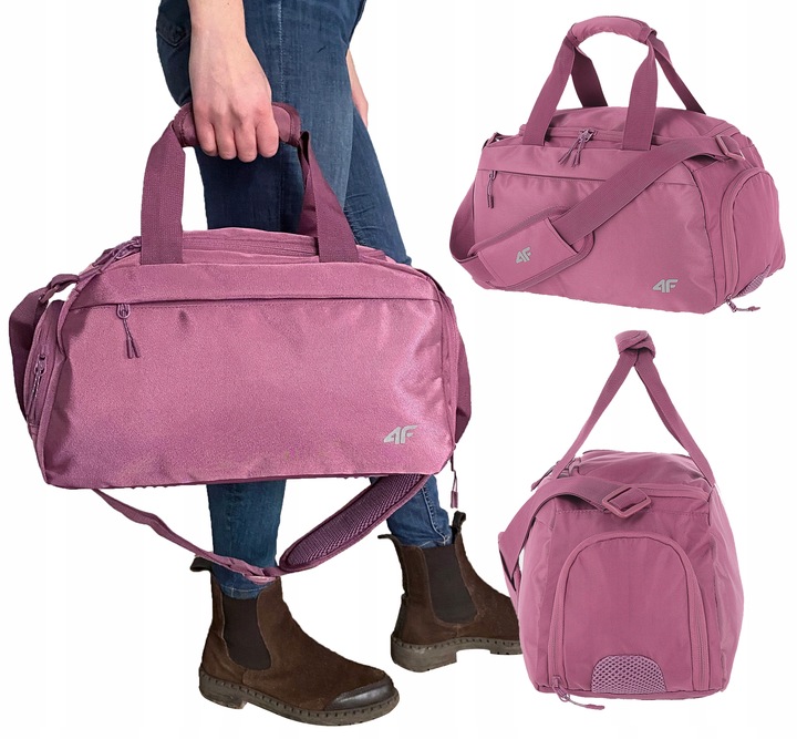 4F STYLOWA LEKKA TORBA PODRĘCZNA TRENINGOWA SPORTOWA ZGRABNA RÓŻOWA 10L
