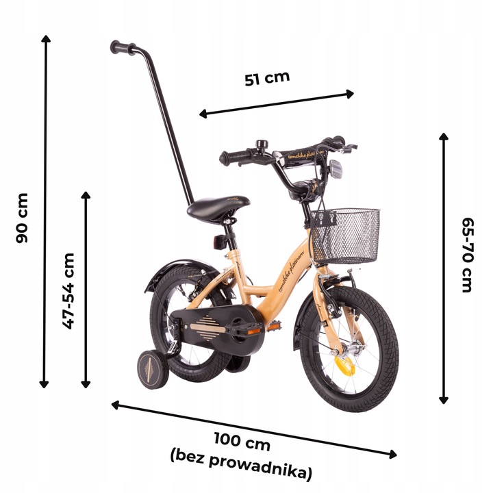 rower rowerek TOMABIKE 14 cali koszyk 2x V-BREAK prowadnik