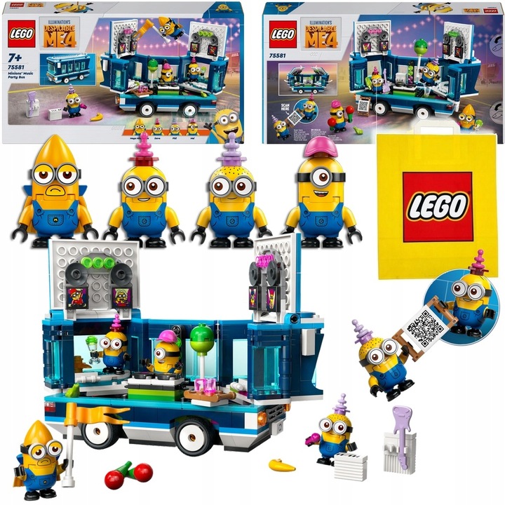 LEGO 75581 MINIONKI Imprezowy autobus Zestaw Klocki 7 lat na Prezent +Torba